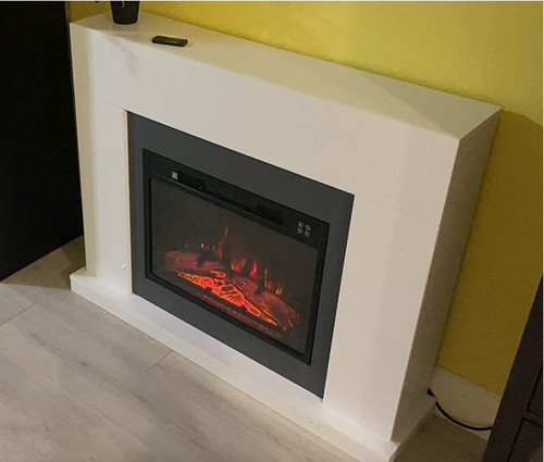 Electric fireplace suite - fireplace, white
