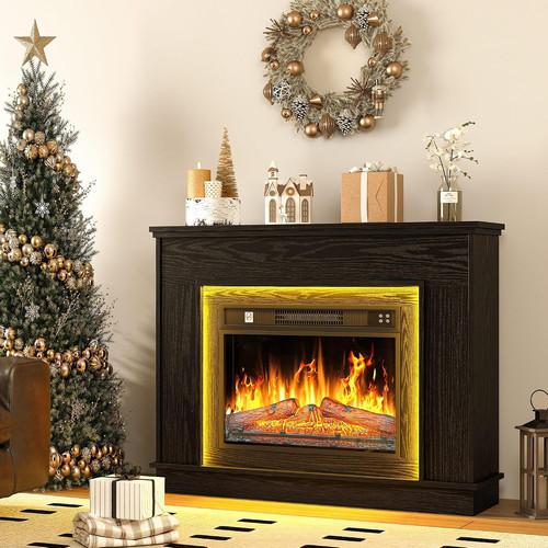Fireplace black electric - black,