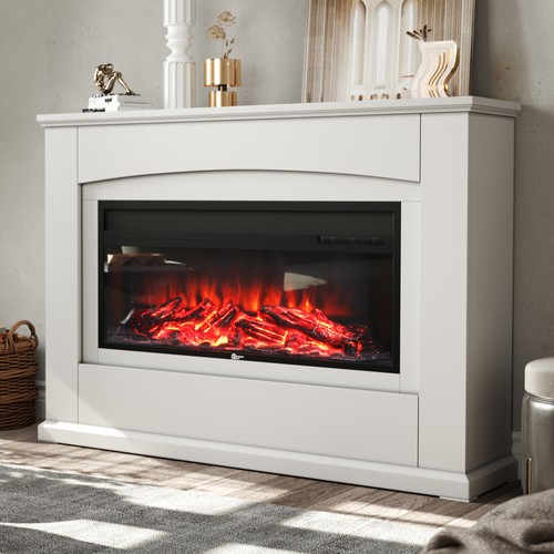 White electric fireplace - white,