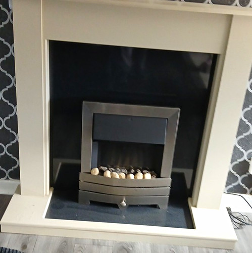 Modern fireplace suite cream - modern,