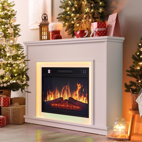 Fireplace white electric - fireplace,