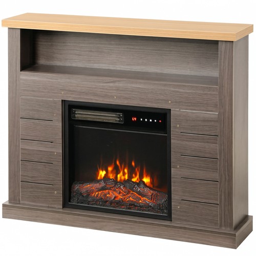 Dark grey electric fireplace - grey,