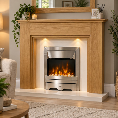 Oak electric fireplace - oak,