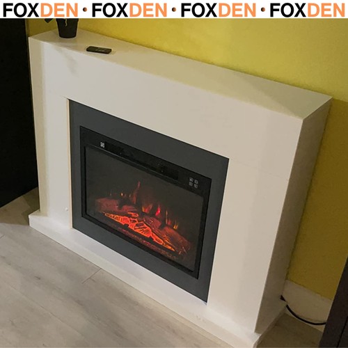 Electric fireplace suite white - fireplace,