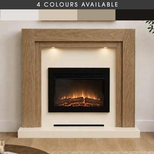 Modern oak fireplace suite - oak,