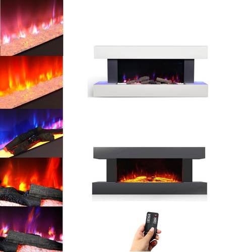 Wall mounted fireplace - mounted,